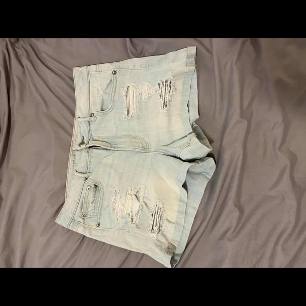 Light blue jean shorts